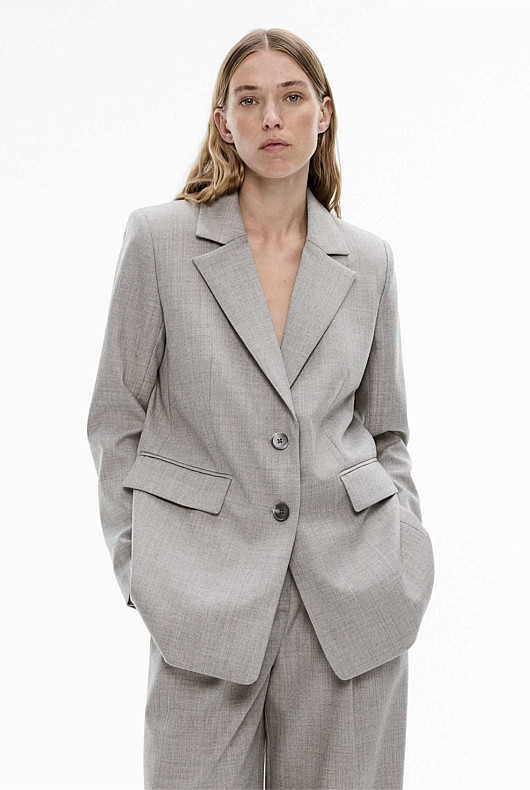Wool Blend Single-Breasted Boxy Blazer | Witchery (AU)