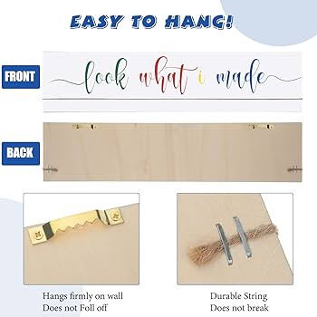 Sawysine Look What I Made Sign with Clips Artwork Display Signs for Wall Hanging Artwork Frames C... | Amazon (US)