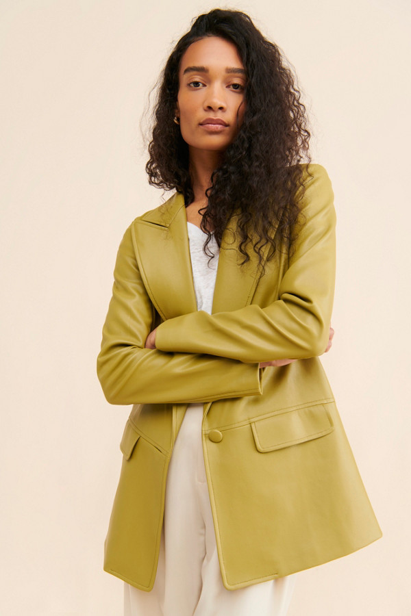Vegan Leather Blazer | Nuuly