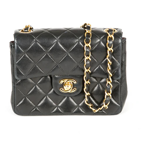 Chanel Lambskin Black Mini-Matelasse (Authentic Pre Owned | LuxeDH