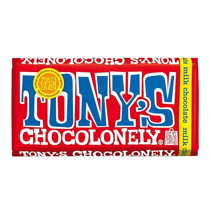 Tony's Chocolonely 32% Milk Chocolate Bar - Belgium Chocolate, No Artificial Flavoring, Fairtrade... | Amazon (US)