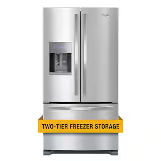 Whirlpool 25 cu. ft. French Door Refrigerator in Fingerprint-Resistant Stainless Steel WRF555SDFZ... | The Home Depot