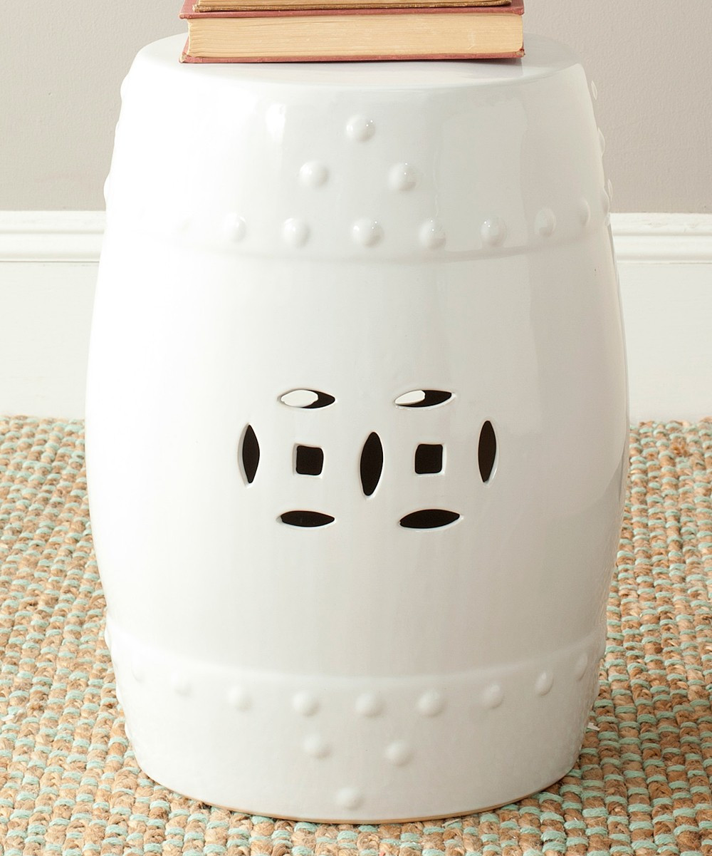 Safavieh Statuaries White - White Kampala Garden Stool | Zulily