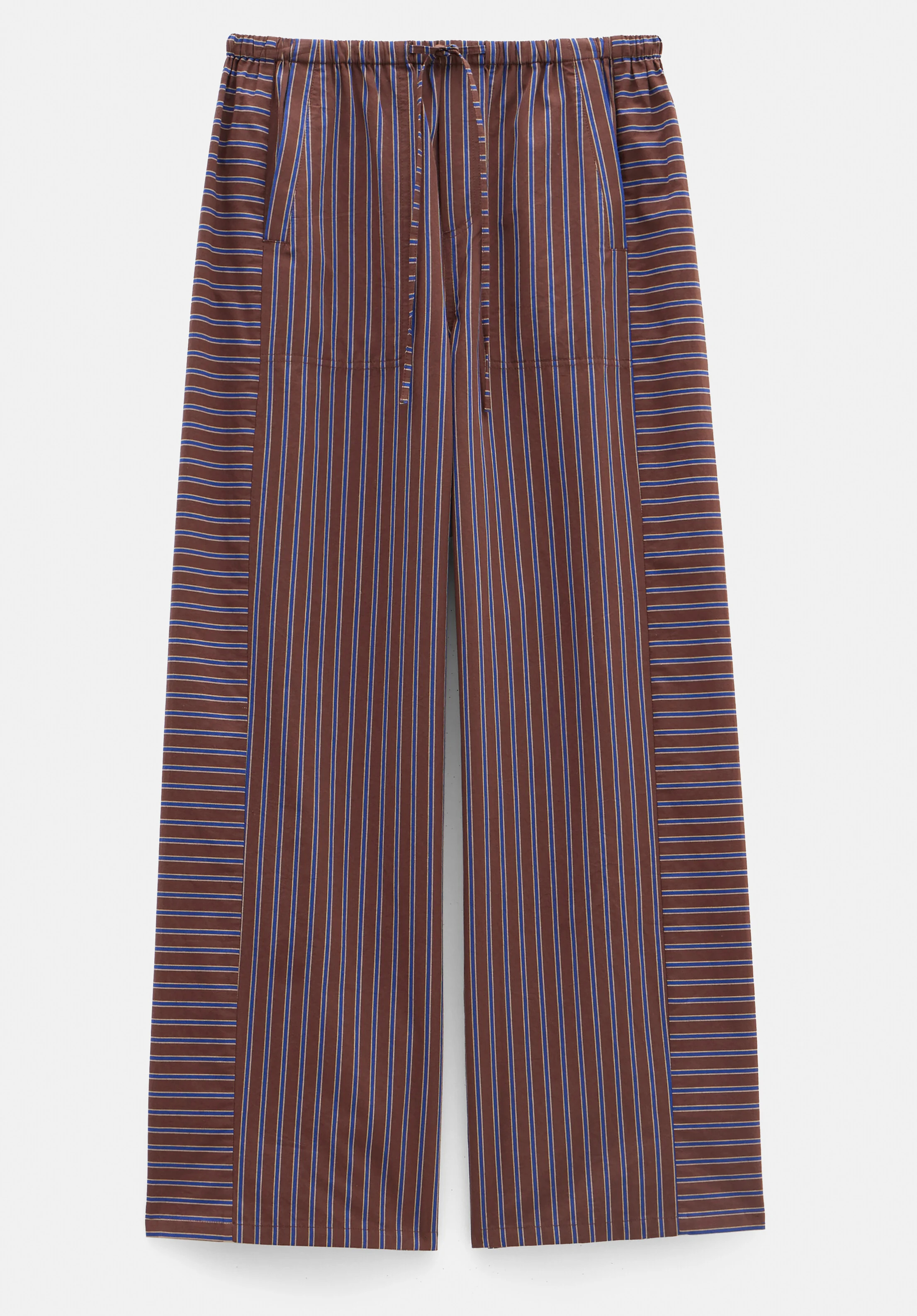 Cotton Stripe Pull On Trousers | Hush UK