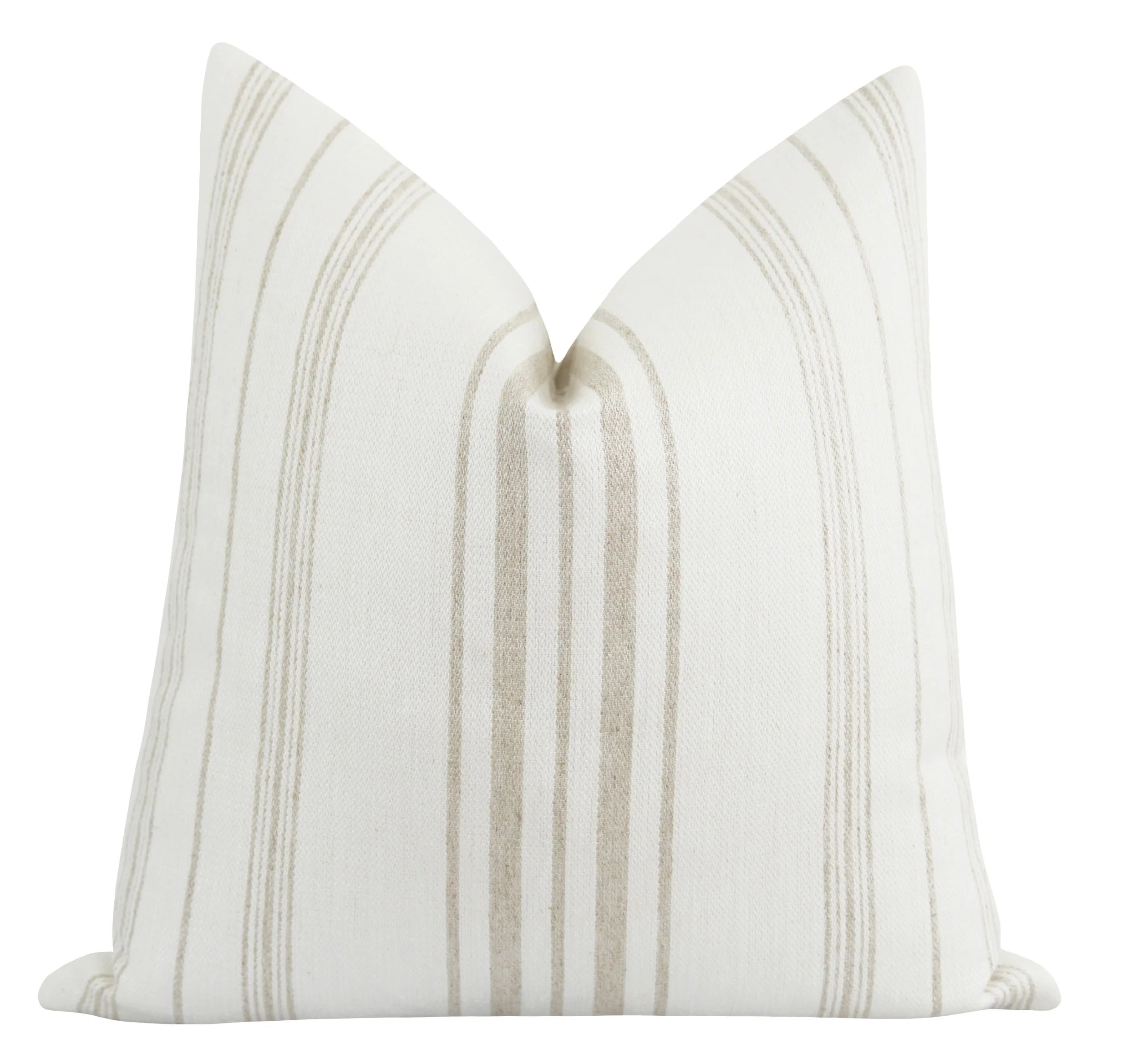 Harrod Natural Stripe Pillow | Land of Pillows