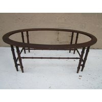 Wood Faux Bamboo Oval Coffee Table Hollywood Regency Style No Glass Top Shipping Is Not Included | Etsy (US)