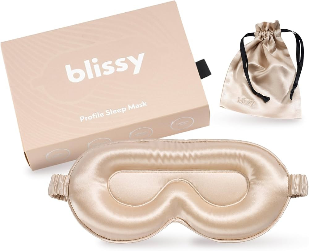 Blissy Silk Sleep Mask Profile - 100% Pure Mulberry Silk 22 Momme 6A Fibers Silk Eye Sleeping Mas... | Amazon (US)