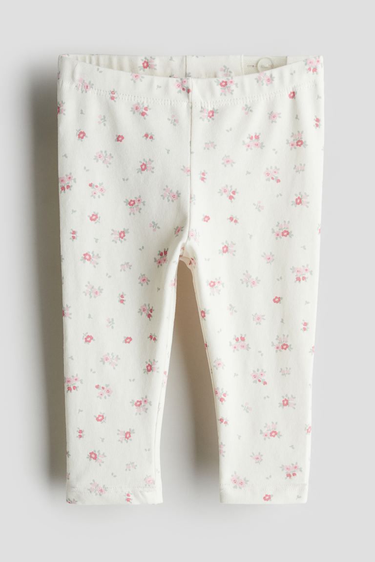 Cotton Leggings - Cream/floral - Kids | H&M US | H&M (US + CA)