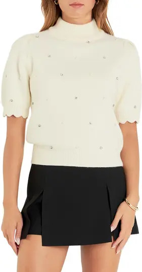 Embellished Short Sleeve Sweater | Nordstrom
