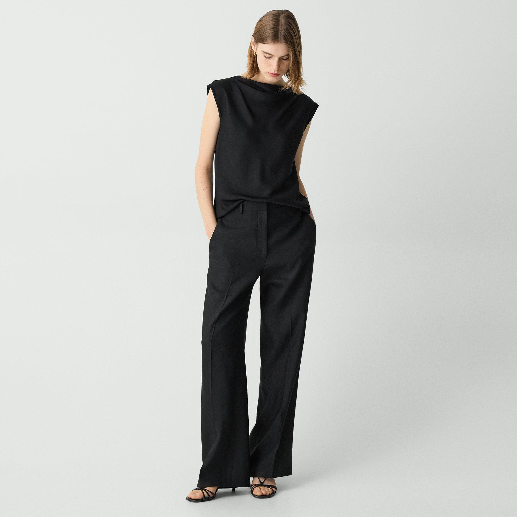Straight Pant in Linen-Viscose | Theory