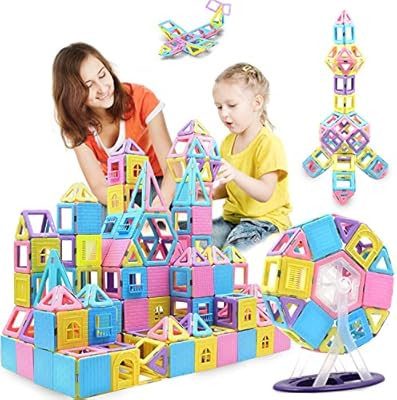HOMOFY 125PCS Castle Magnetic Building Blocks Tiles for Kids Toddlers-Learning & Early Developmen... | Amazon (US)