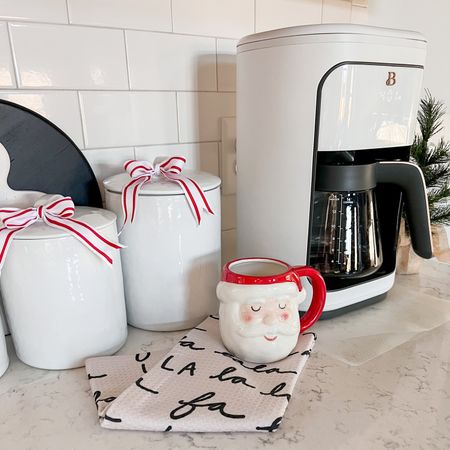 Loving my coffee station! I added in simple touches for Christmas. My coffee pot is currently on sale!

Holiday. Coffee Bar. Kitchen. Decorating. Home Decor. Walmart. Crate & Barrel. Target. 

#LTKHoliday #LTKsalealert #LTKhome
