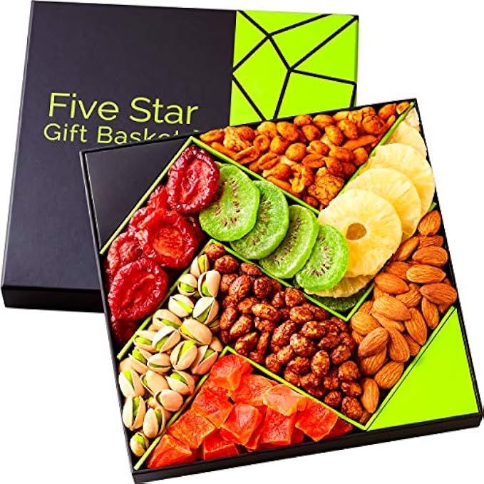 Five Star Gift Baskets, Holiday Fruit and Nuts Gift Basket Gourmet Food Gifts Prime Delivery -Birthd | Amazon (US)