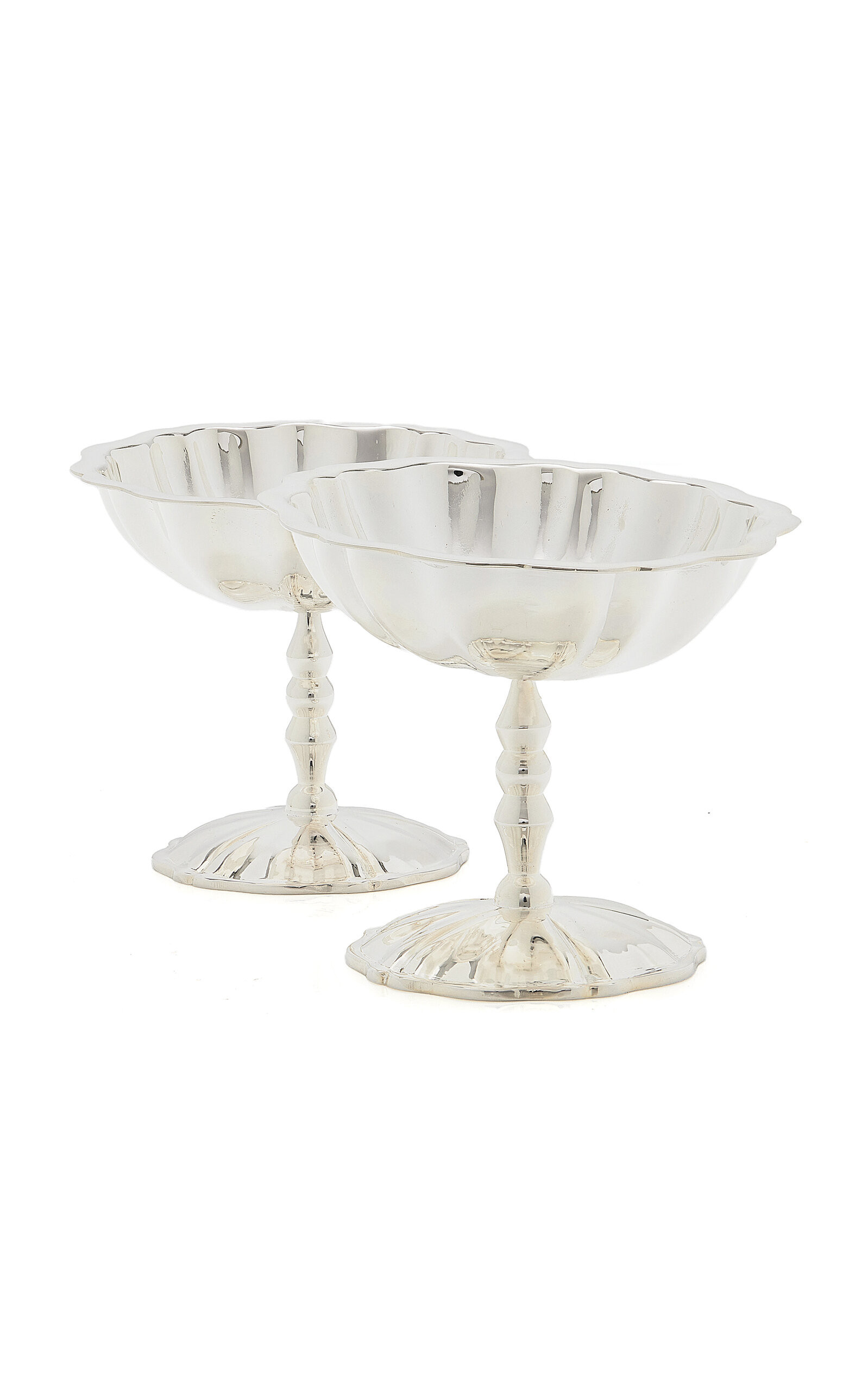 Moda Domus - Set-of-Two Silver-Plated Champagne Coupes - Silver - Moda Operandi | Moda Operandi (Global)