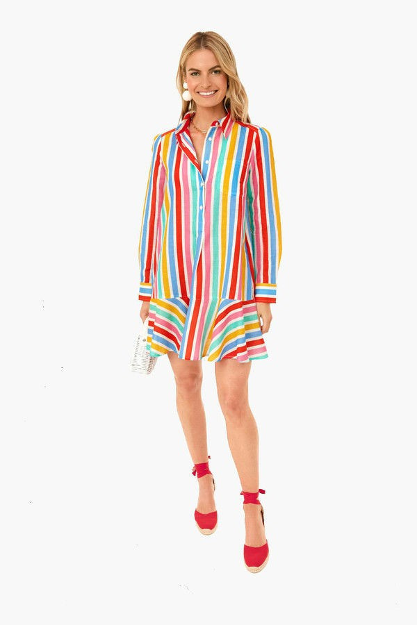Rainbow Stripe Callahan Shirt Dress | Tuckernuck (US)