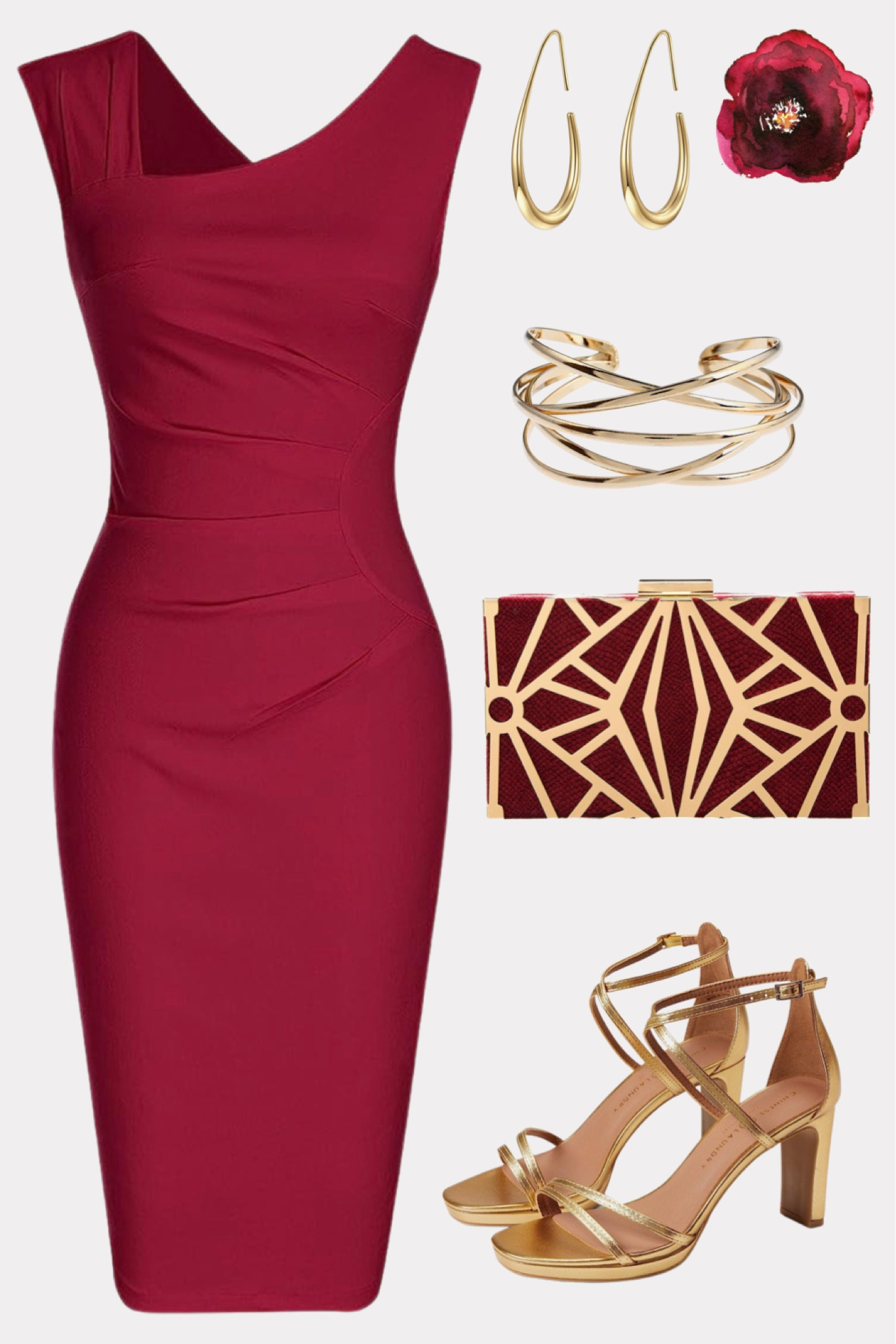 white christmas dresses Burgundy Exquisite Mermaid Spaghetti Strap Beaded Velvet Long Party Dr –  shinydress main image 1