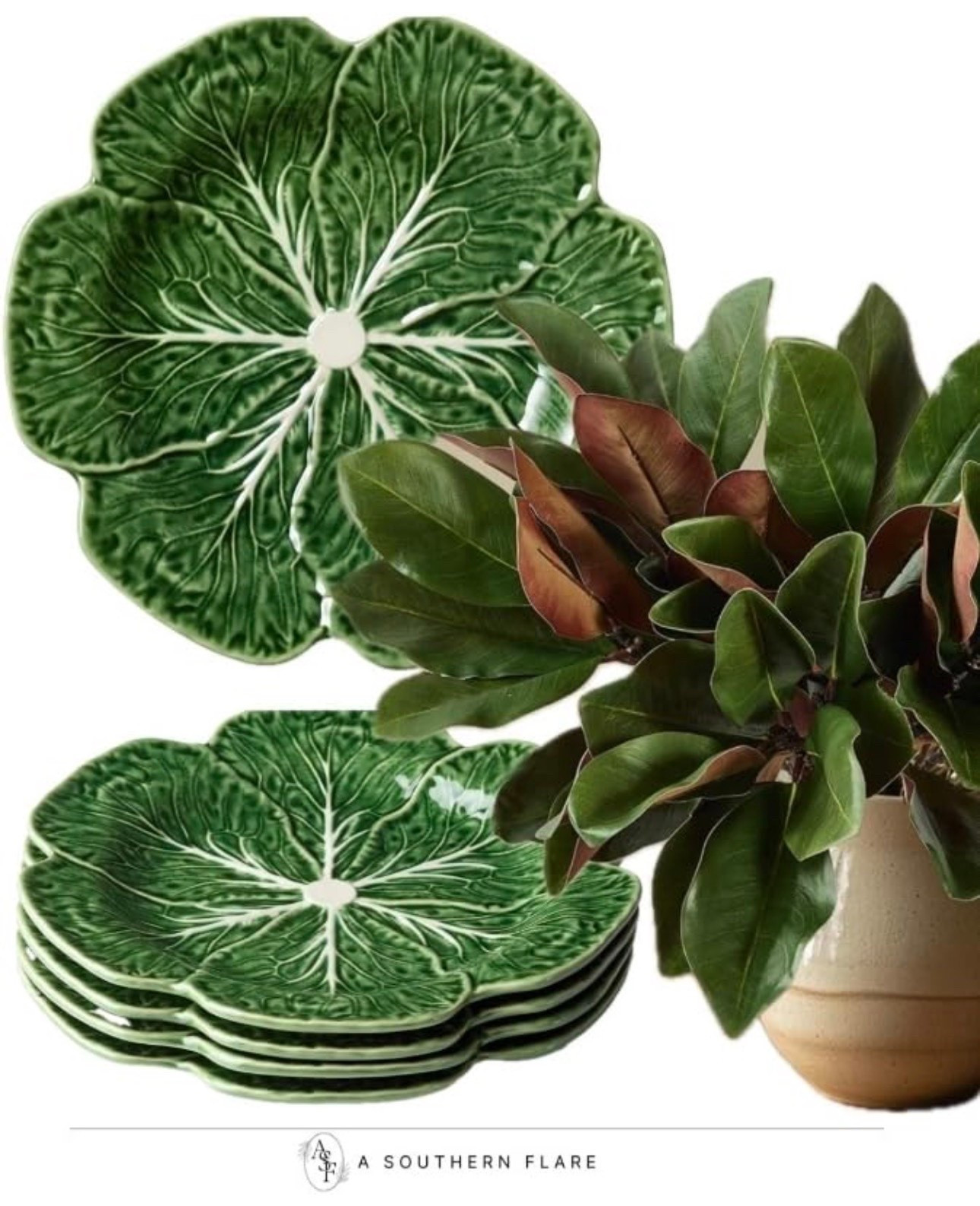 stunning cabbage leaf-themed dinnerware. Perfect for any occasion! #Dinnerware #TableSetting