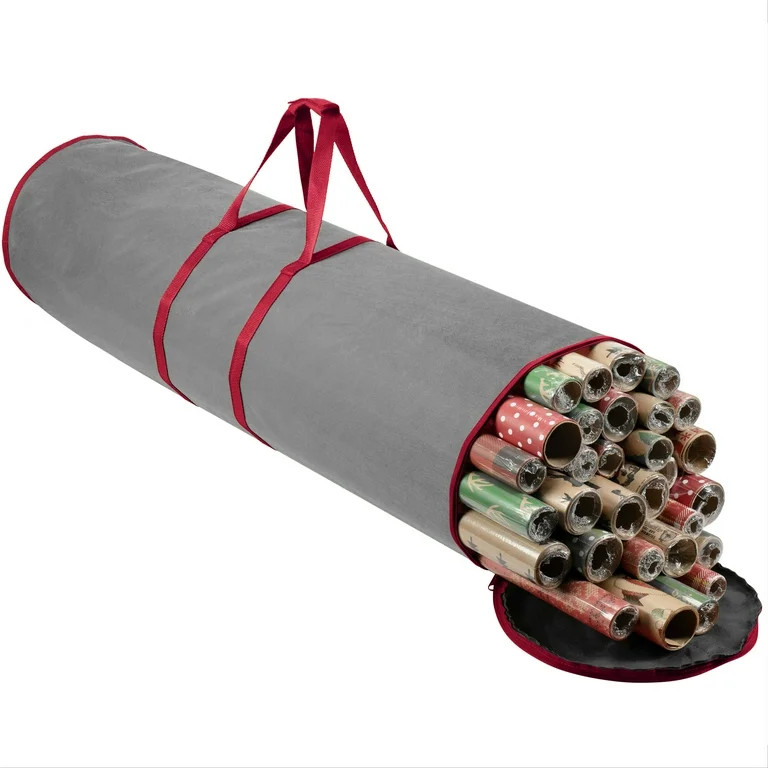 Christmas Wrapping Paper Storage Bag - Fits 14 to 20 Standard Rolls Upto 40"- Slim Design for Und... | Walmart (US)