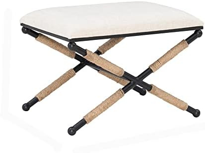 Linon Home Décor Farrow Campaign Accent Stool, Black | Amazon (US)