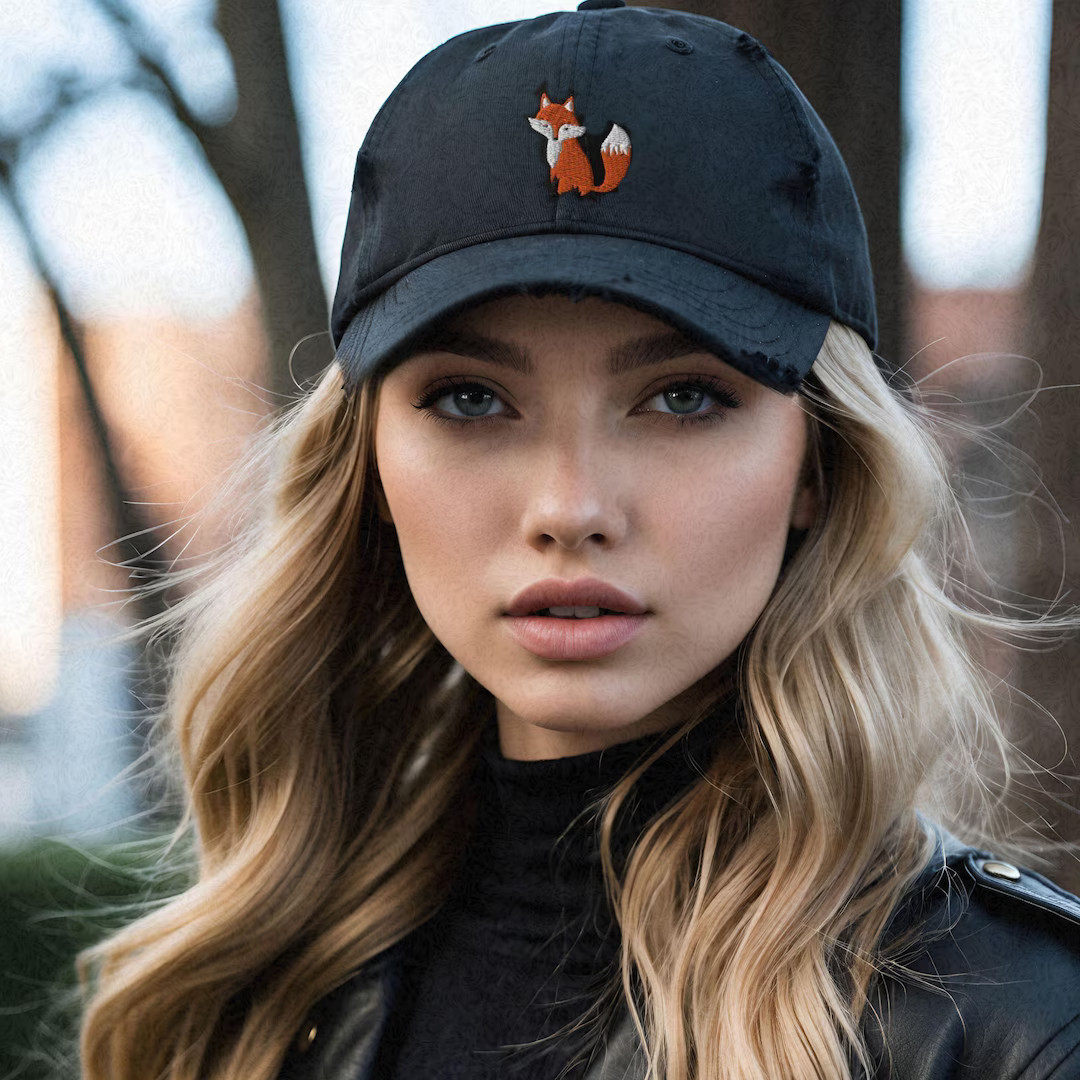 Embroidered Cap, Fox Cap, Distressed Dad Hat, Father's Day Gift, Mother's Day, Foxcore, Cottageco... | Etsy (US)