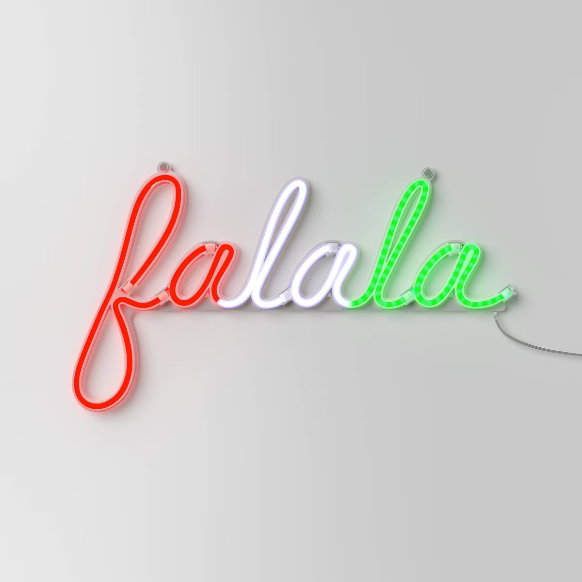 LED Animated Christmas Neon Fa La La Hangable Sign White/Red/Green - Wondershop™ | Target