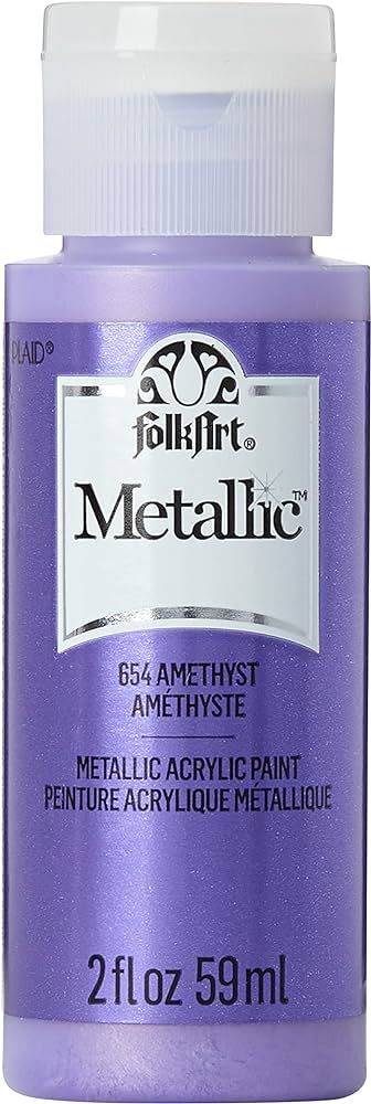 FolkArt Metallic Acrylic Paint in Assorted Colors (2 Ounce), 654 Amethyst | Amazon (US)