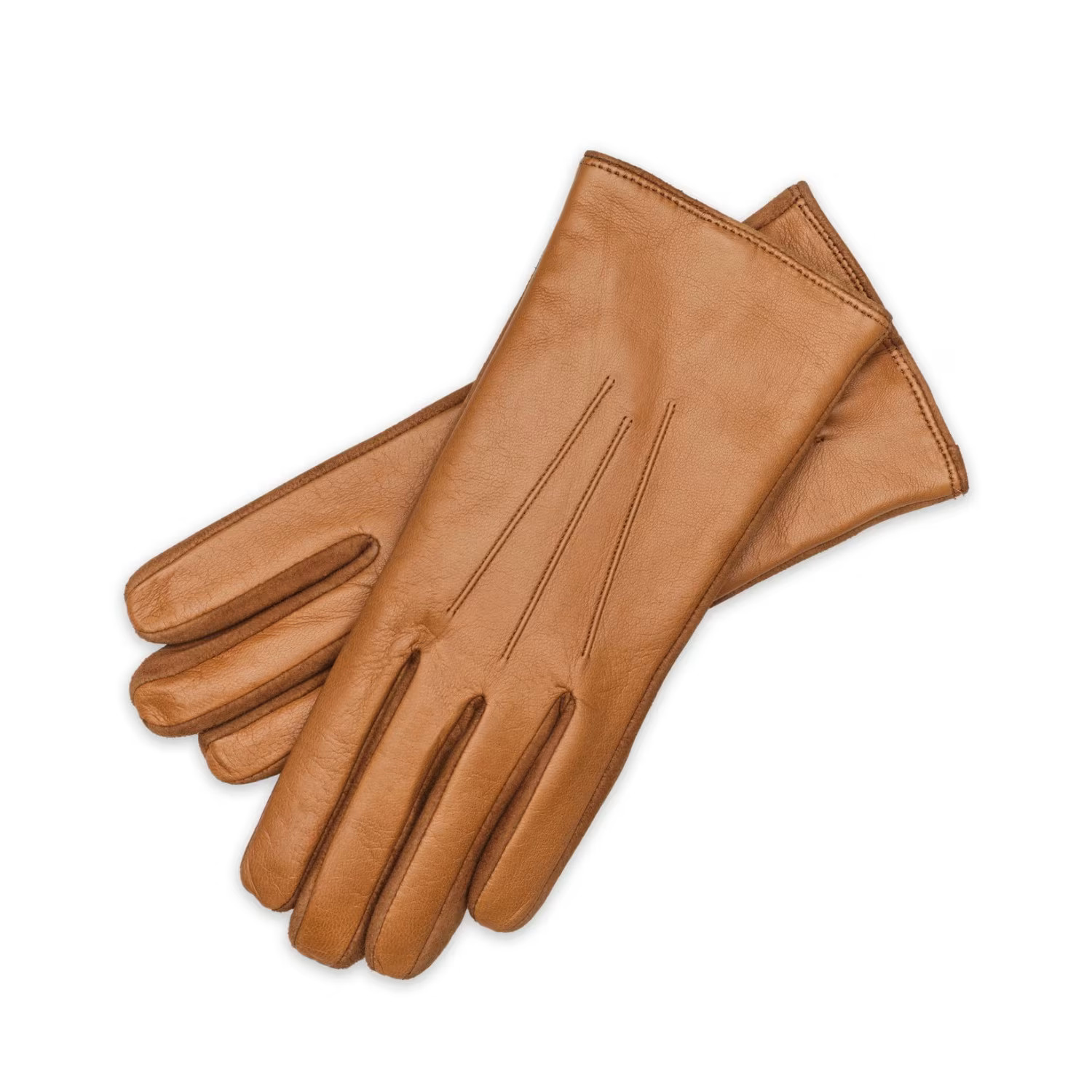 Hand Made Women's Gloves - Nappa & Suede In Camel | Wolf & Badger