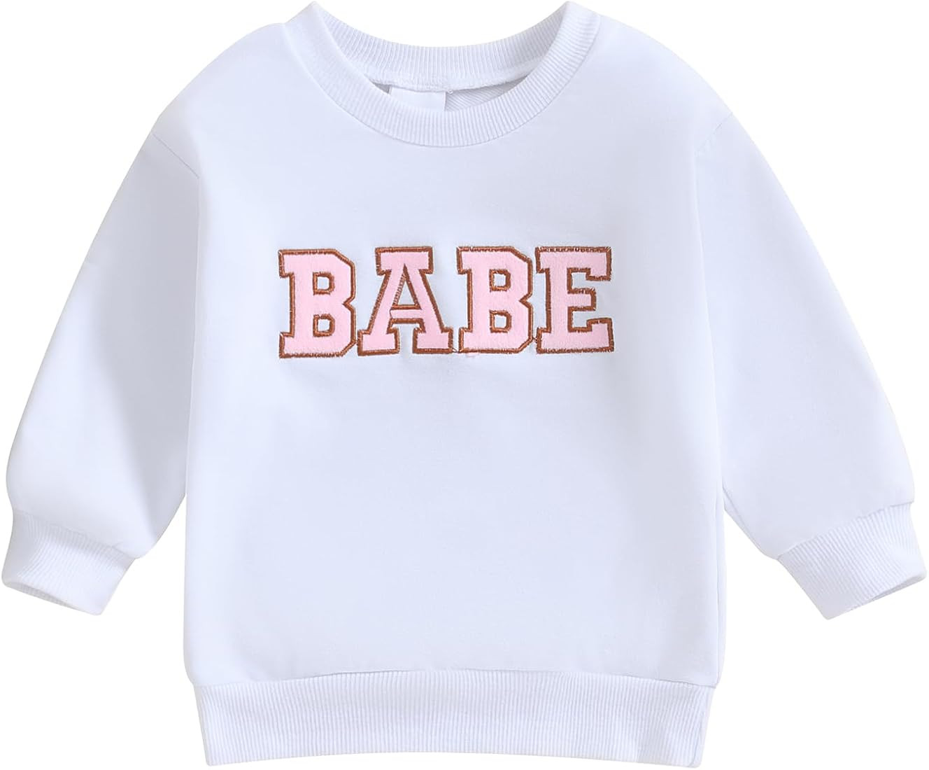 BULINGNA Casual Toddler Baby Girl Fall Winter Sweatshirt Babe Letters Embroidery Long Sleeve Pull... | Amazon (US)