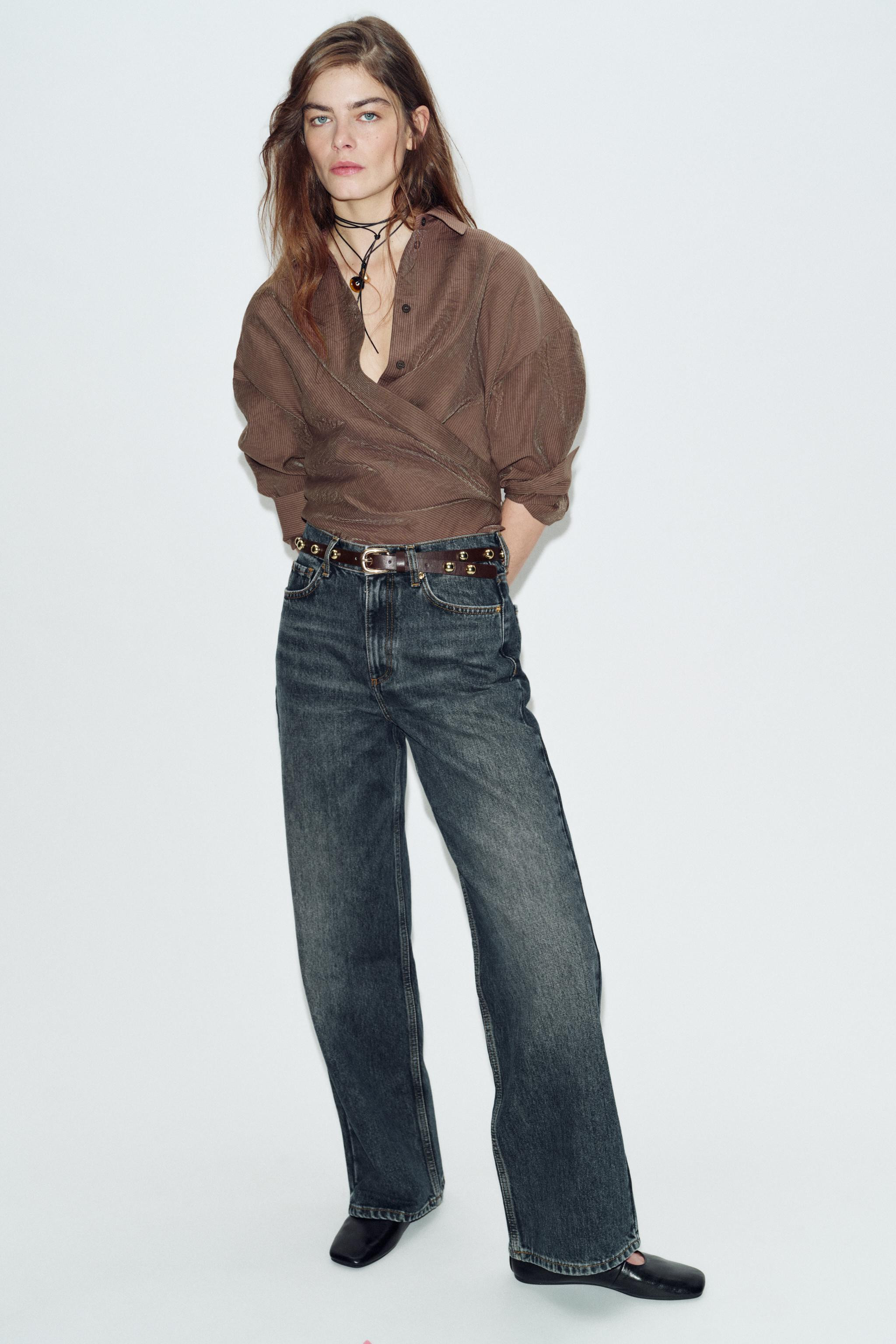 Z1975 HIGH WAISTED STRAIGHT TAPERED JEANS WITH BELT | Zara US
