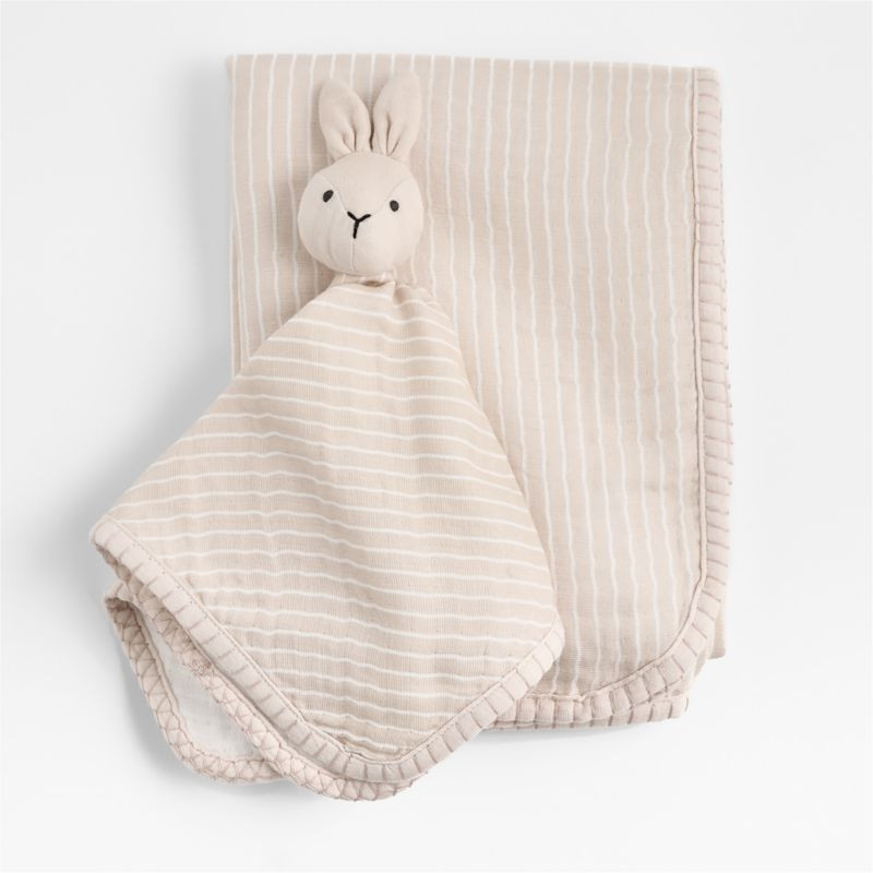 Bunny Lovey and Baby Stroller Blanket Gift Set | Crate & Barrel