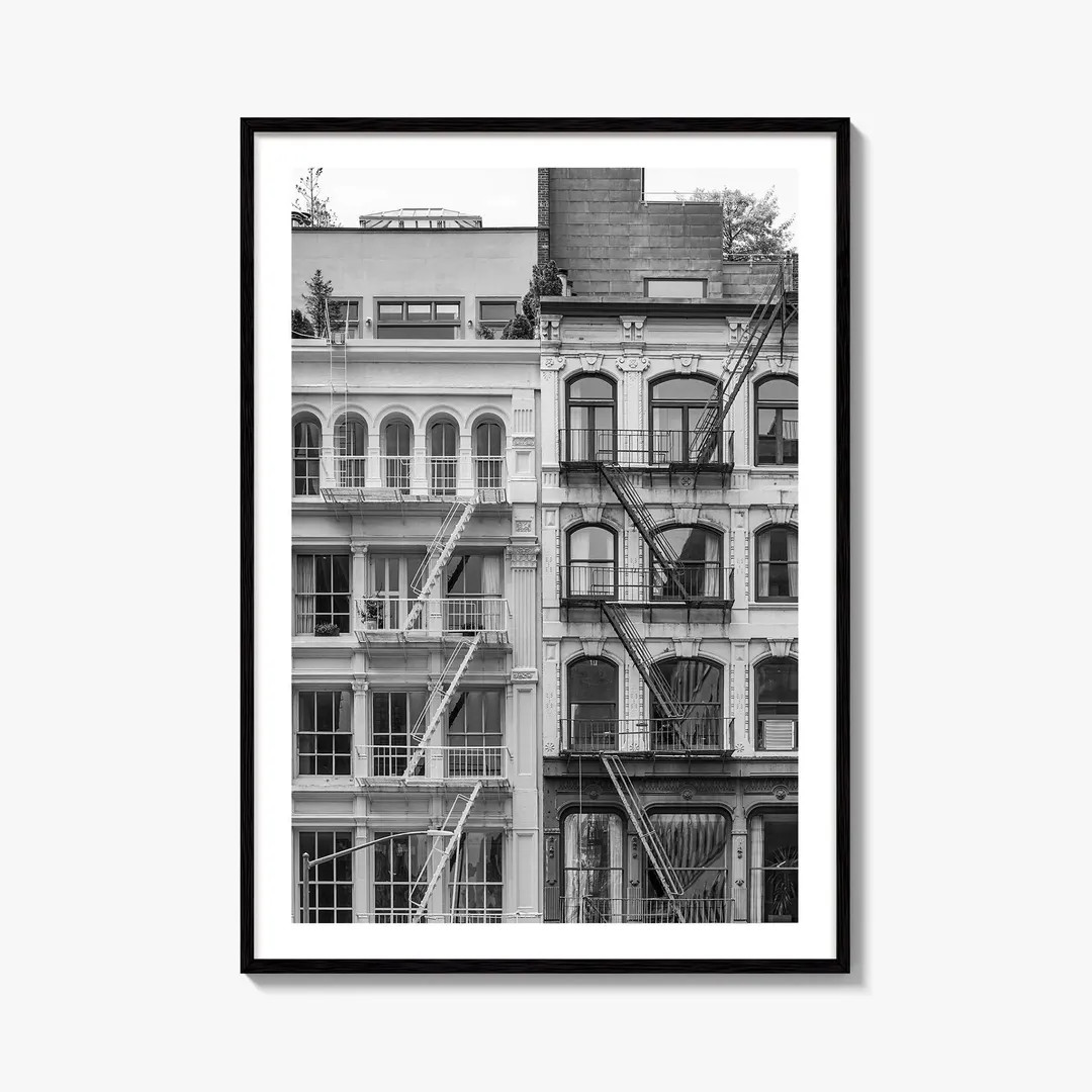 NYC Fire Escape Black and White Fine Art Photo Print, Building Exterior Wall Art | Etsy (US)