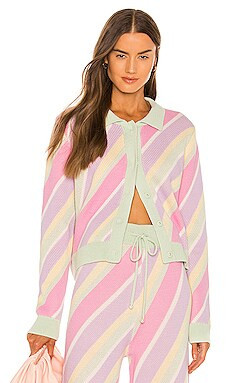 Olivia Rubin Bettina Cardigan in Multi Pastel Stripe from Revolve.com | Revolve Clothing (Global)