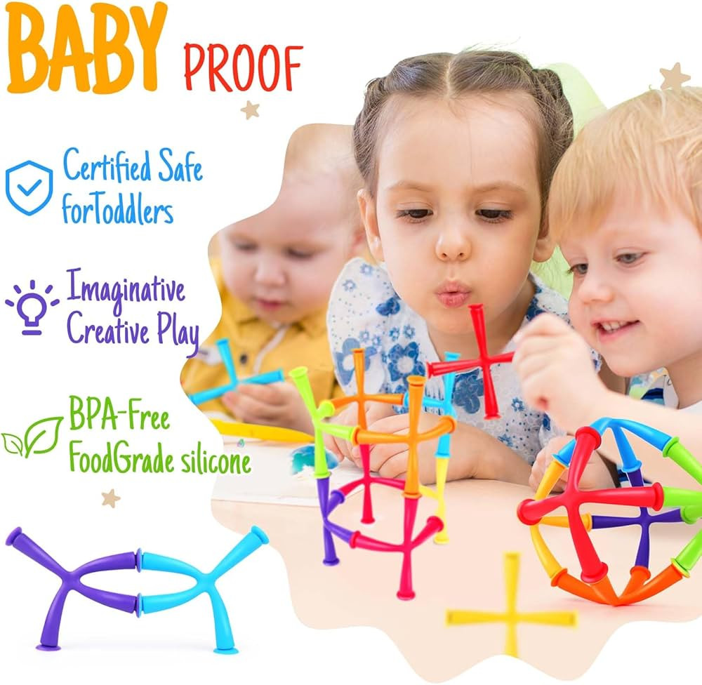 Suction Toys Sensory Fidget Toys: 24Pcs Suction Cup Travel Toys for Toddlers, Fine Motor Toys for... | Amazon (US)