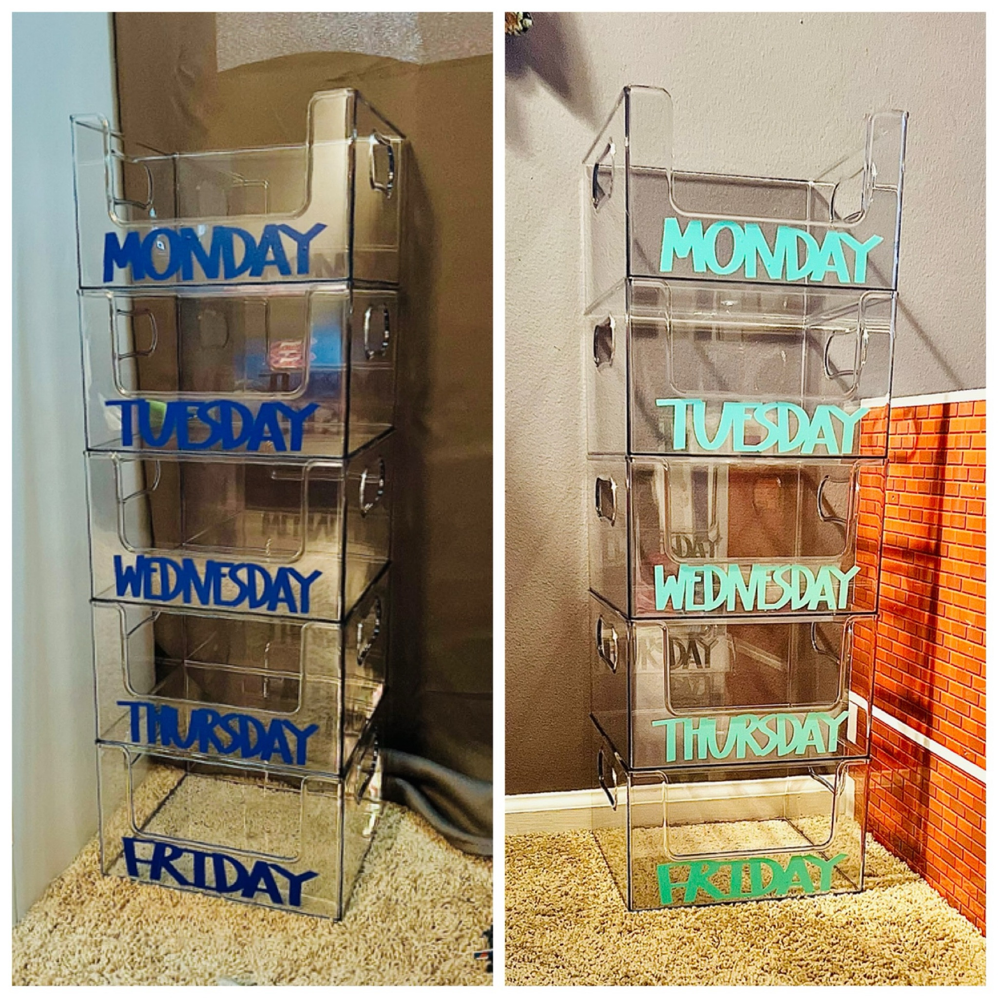 This year I’m aiming to be the most organized we can be! I’ve tackled their closets, restocked their needs, and now we have their weekly outfit bins. 

I plan to stock this every Sunday and hopefully this is easy on my kiddos when they are ready to get dressed. 🙏🏼

Used my Cricut and some removable vinyl (for the day they’re done with having their outfits set out, we can reuse the bins) and @thehomeedit bins for this hopeful system to creating a smooth morning routine! 

#LTKStyleTip #LTKKids #LTKBacktoSchool