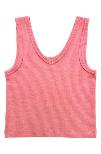 Suzette Collection Kids' Supersoft Waffle Tank in Bubble Gum at Nordstrom Rack, Size L (14) | Nordstrom Rack