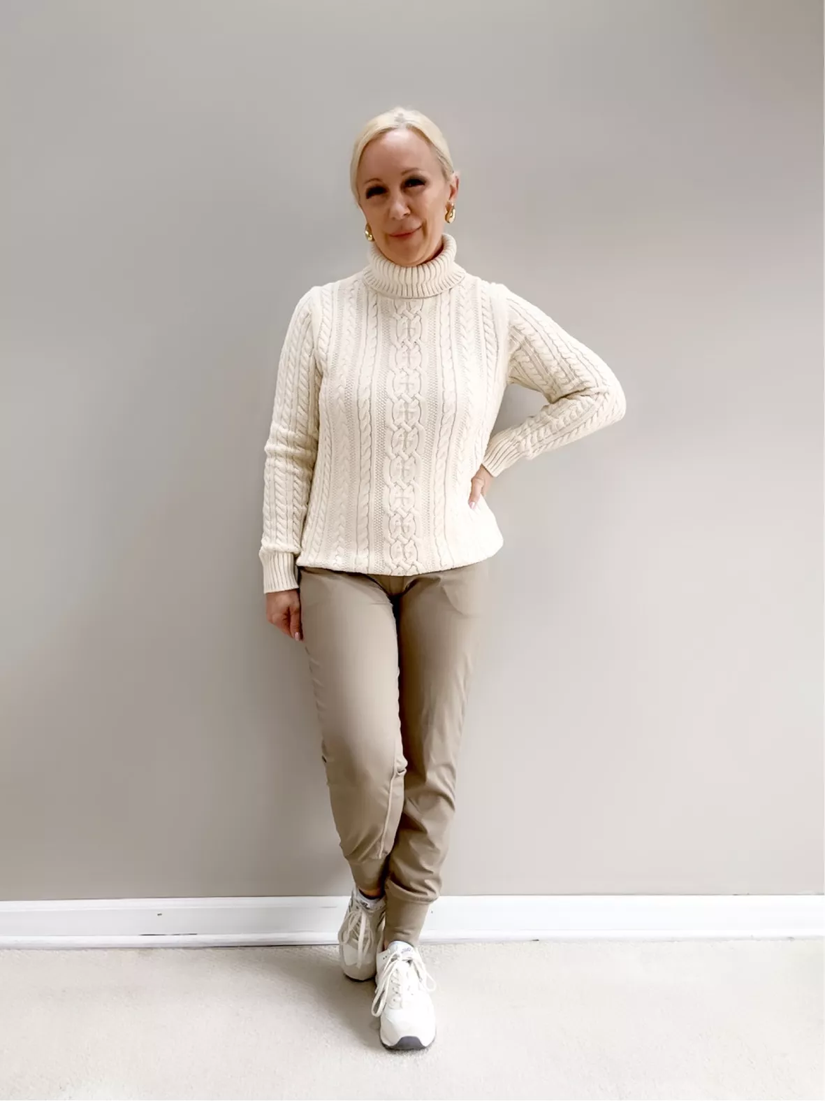 Essentials Women's Fisherman Cable Turtleneck Sweater (Available in  Plus Size)