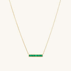 Baguette Emerald Bar Necklace | Mejuri (Global)
