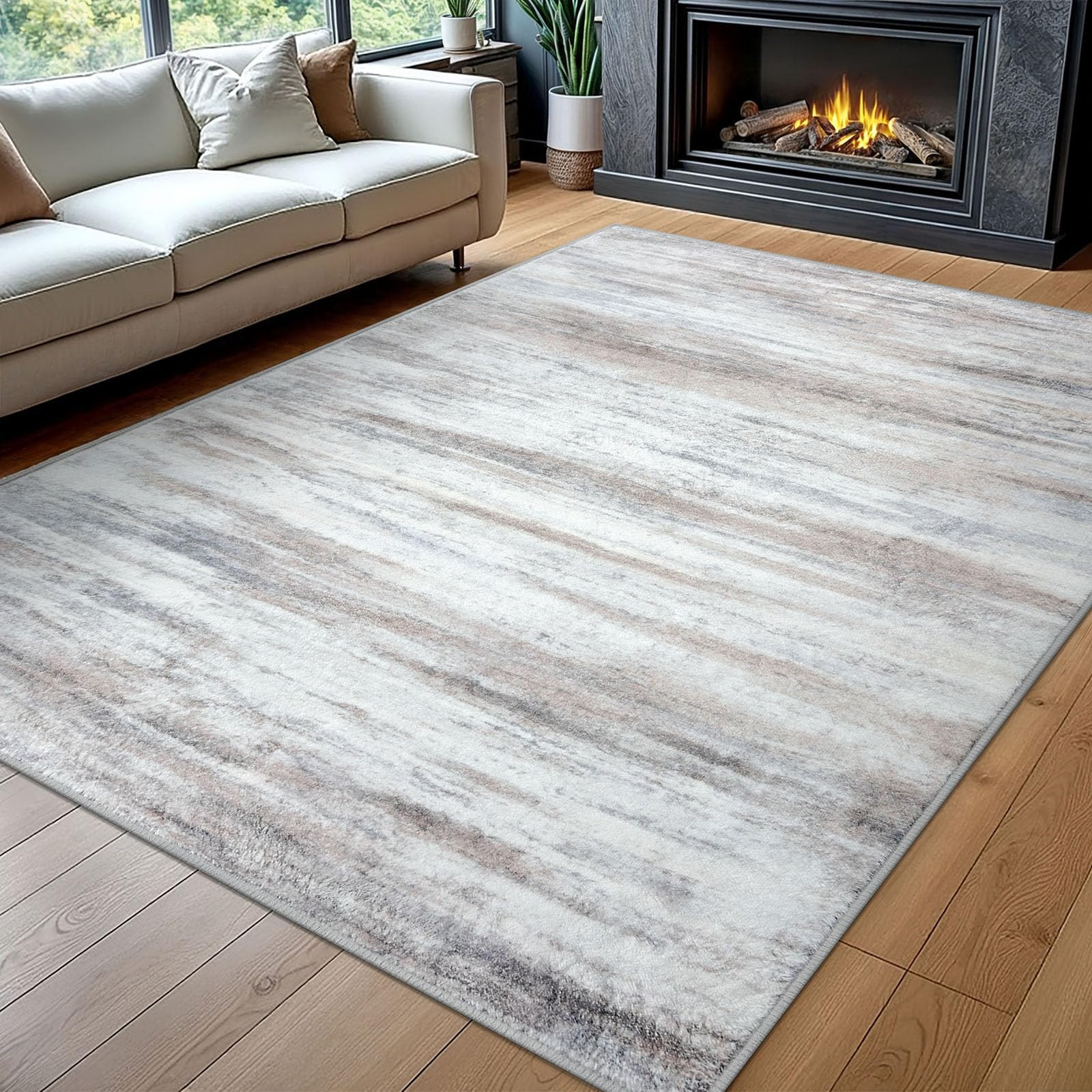 KOZYFLY Washable Rugs 8x10 Area Rug Modern Ombre Thin Rugs for Living Room, Washable Large Non-Sl... | Amazon (US)