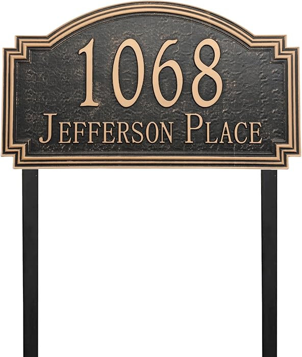 Address Sign Lawn Mounted Metal- Custom House Number Plaque Sign,Address Numbers for Outside Hous... | Amazon (US)