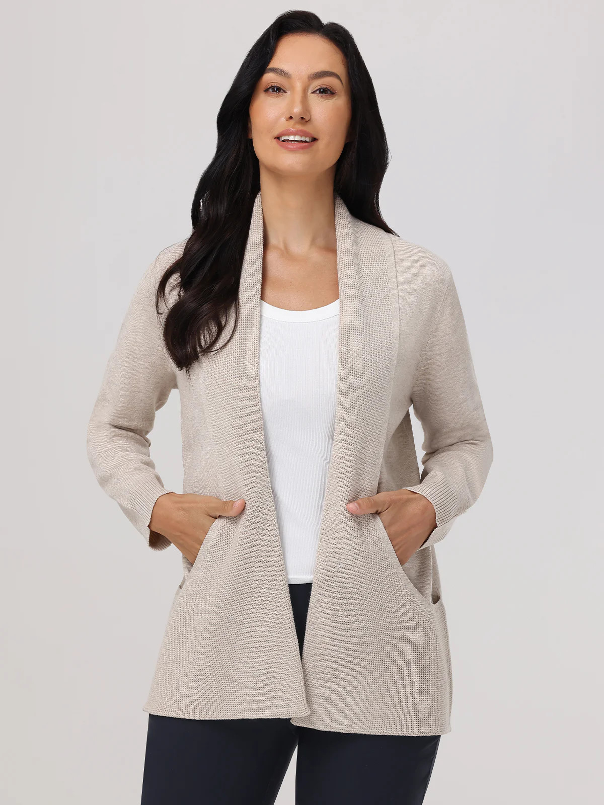 89th & Madison Waffle Stitch J-Pocket Cardigan | 89th + Madison