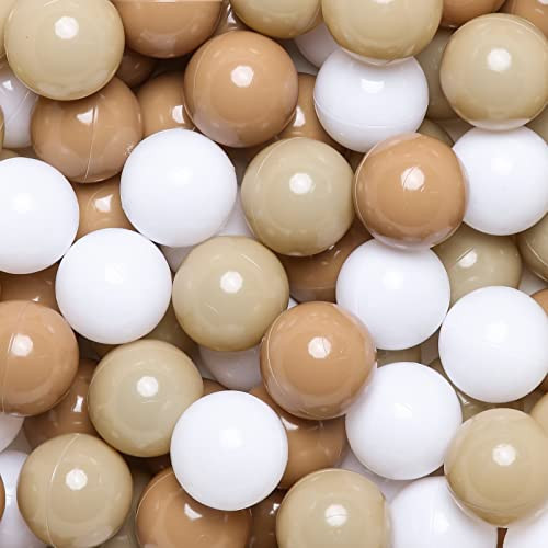 Realhaha Ball Pit Balls 100 Play Balls Plastic Balls for Baby Girls Toddlers Kids Play Tent Pool Playhouse Playpen Party Decoration, Khaki | Amazon (US)