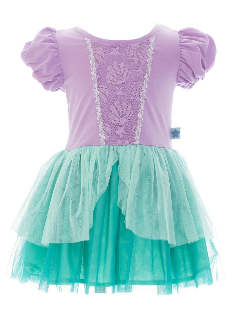 Disney Princess Toddler Girls Little Mermaid Cosplay Dress with Puff Sleeves, Sizes 12M-5T - Walm... | Walmart (US)