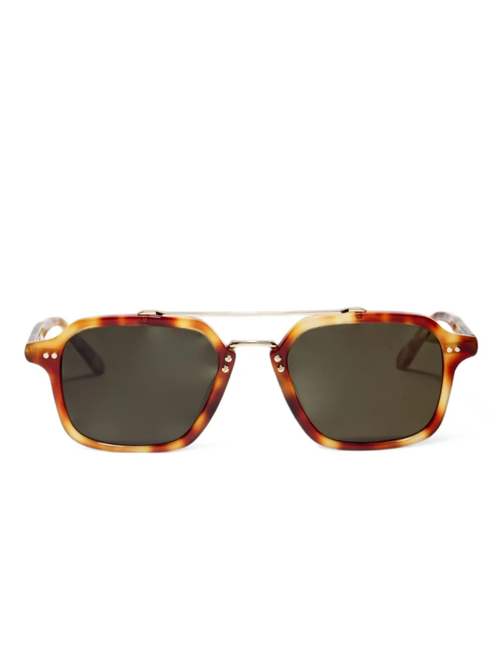 Krewe Du Optic Colton tortoiseshell square-frame sunglasses - Brown | Farfetch Global