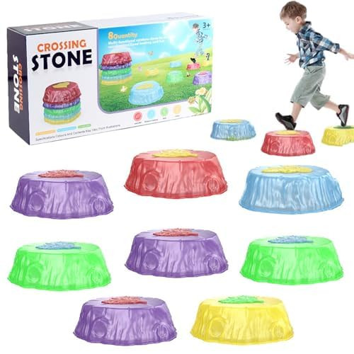 Light Up Musical Stepping Stones, Light Up Kids Stepping Stones, Light Up Floor is Lava Stepping Stones, Balance Stepping Stones Kids, Non Slip Sensory Stepping Stones for Kids (8pcs) | Amazon (US)