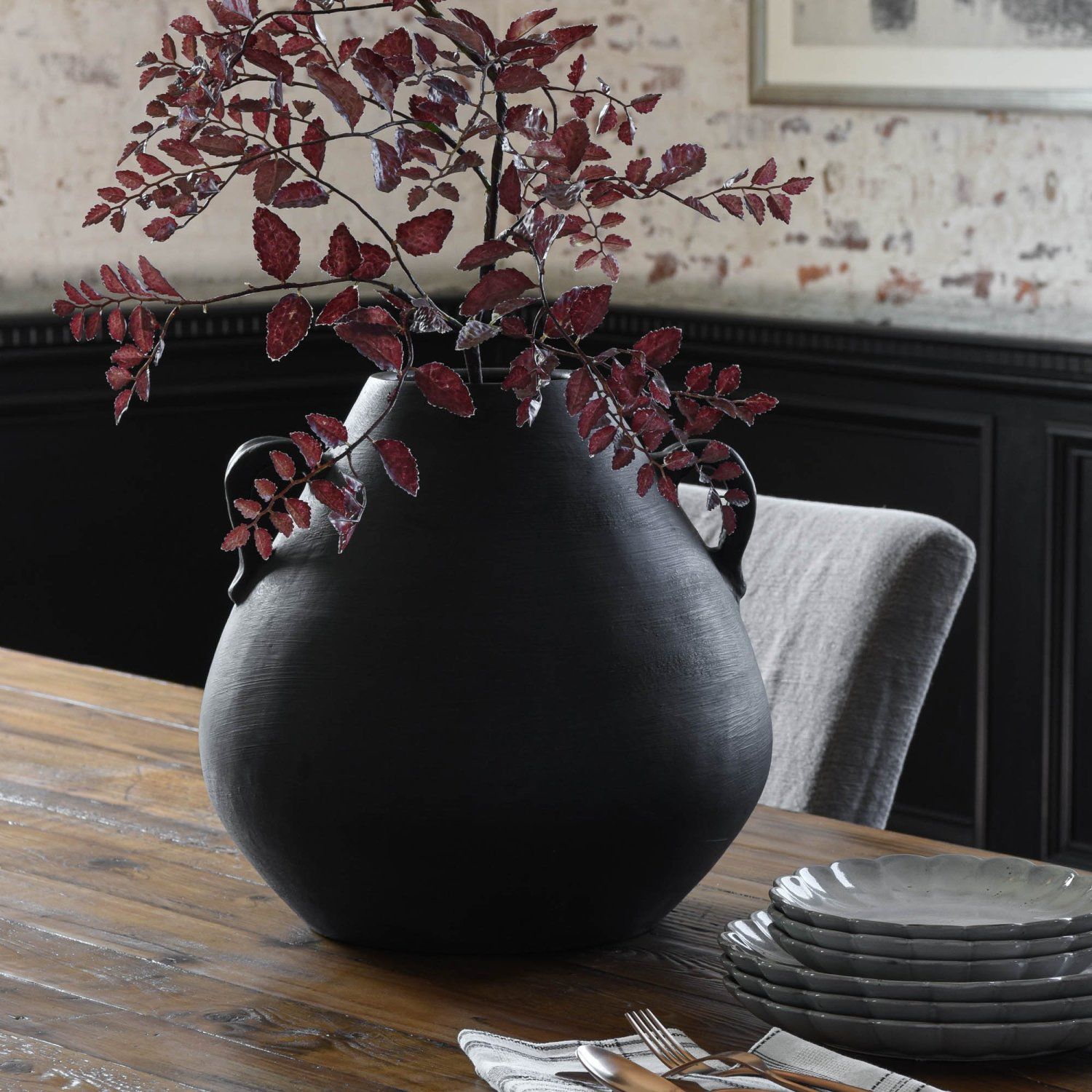 Peterson Black Terracotta Vase | Magnolia