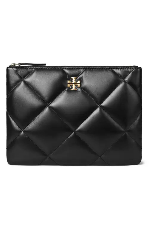 Tory Burch Kira Diamond Quilted Leather Pouch in Black at Nordstrom | Nordstrom