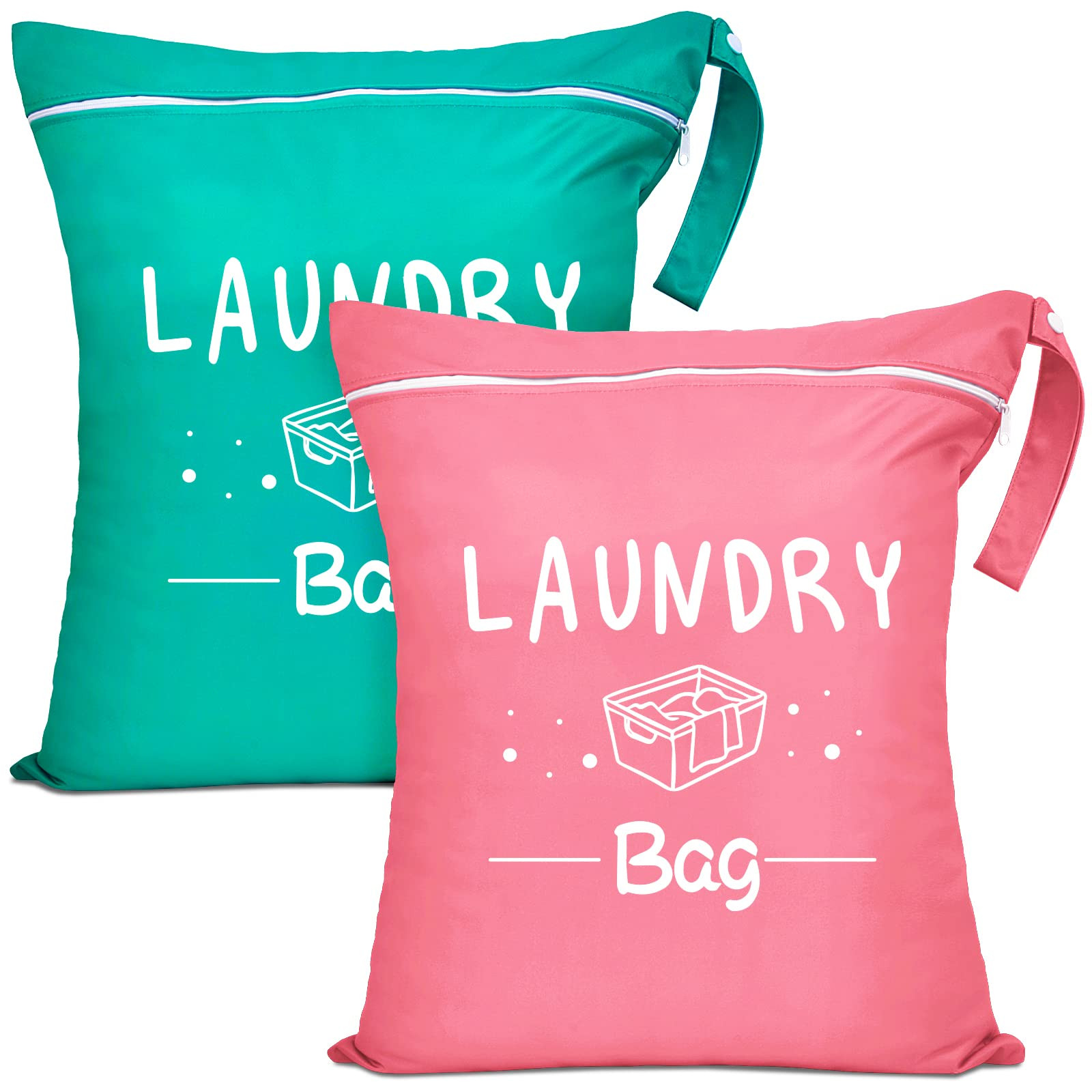 2 Pcs Large Travel Laundry Bag Waterproof Wet Dry Bag Washable Dirty Clothes Bag Bathing Suit Wor... | Amazon (US)