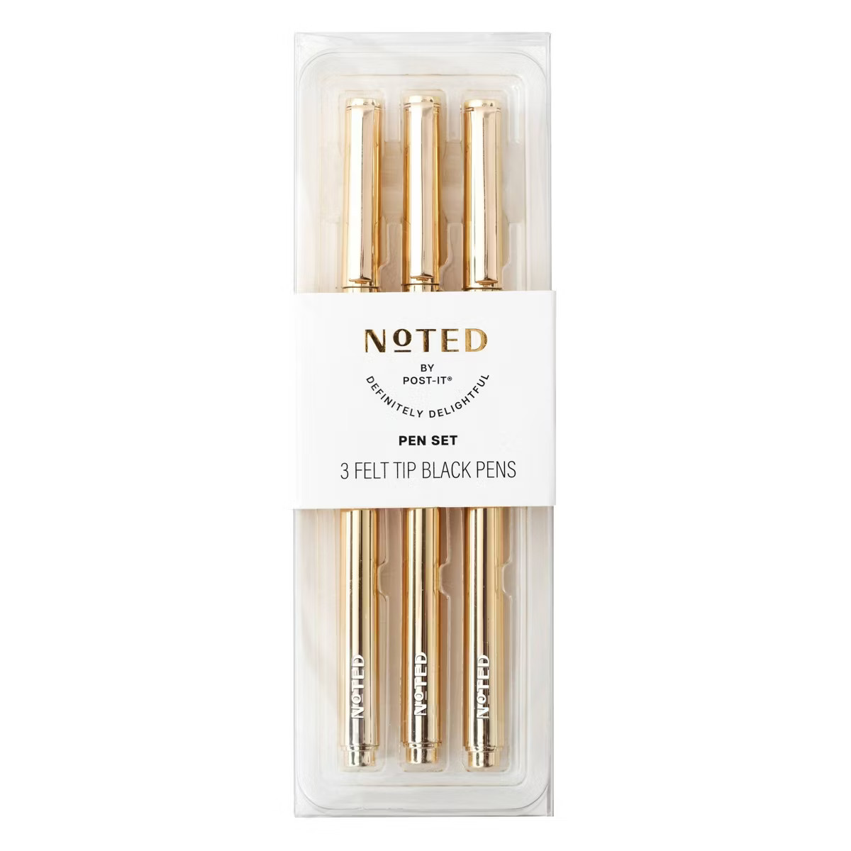 Noted by Post-it 3pk Metallic Felt Tip Pens | Target