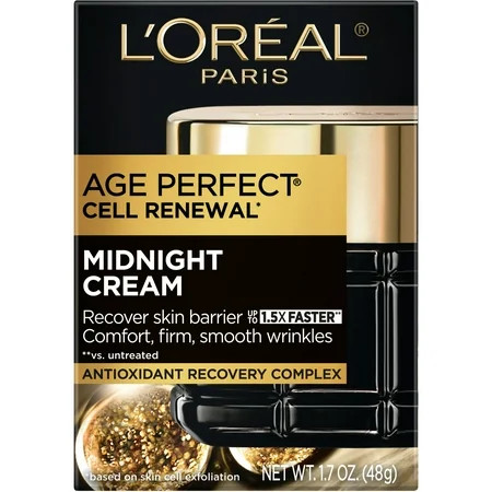 L'Oreal Paris Age Perfect Cell Renewal Midnight Cream, Antioxidants, 1.7 oz | Walmart (US)