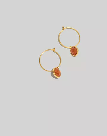 Stone Collection Small Wire Hoop Earrings | Madewell